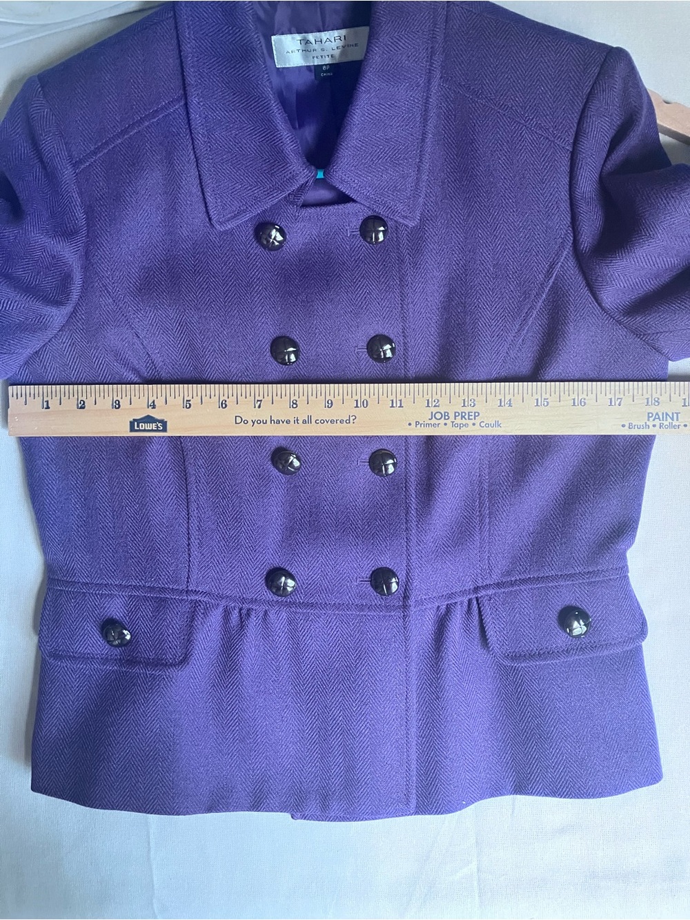 Tahari Arthur S Levine Jacket Blazer Purple Double Breasted 8P - Picture 5 of 15